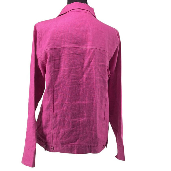 Relativity Barbie pink linen jacket light weight vacation coastal  sz sm - Picture 3 of 10